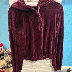 Anthropologie Burgundy Hooded Jacket